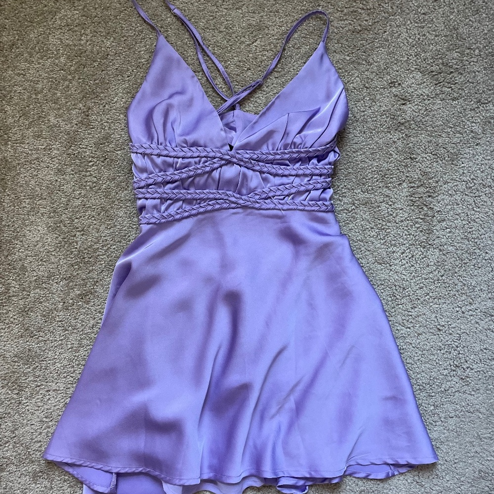 purple mini-dress